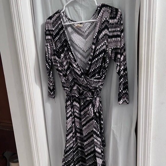 FADED glory black/white wrap dress size m - Picture 1 of 3